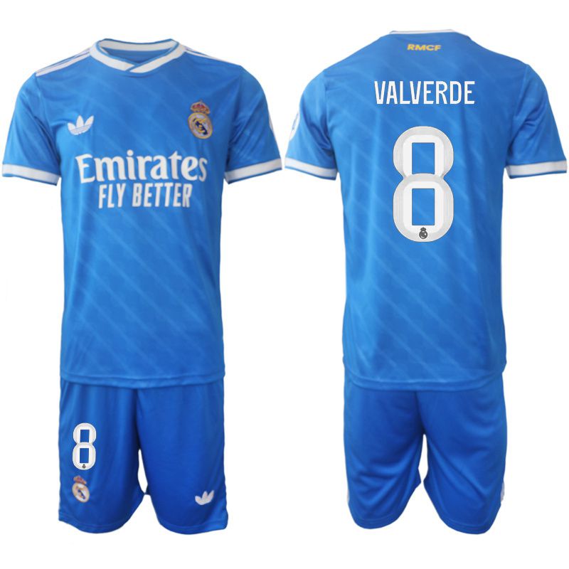 Men 2025-2026 Club Real Madrid away blue #8 Soccer Jersey